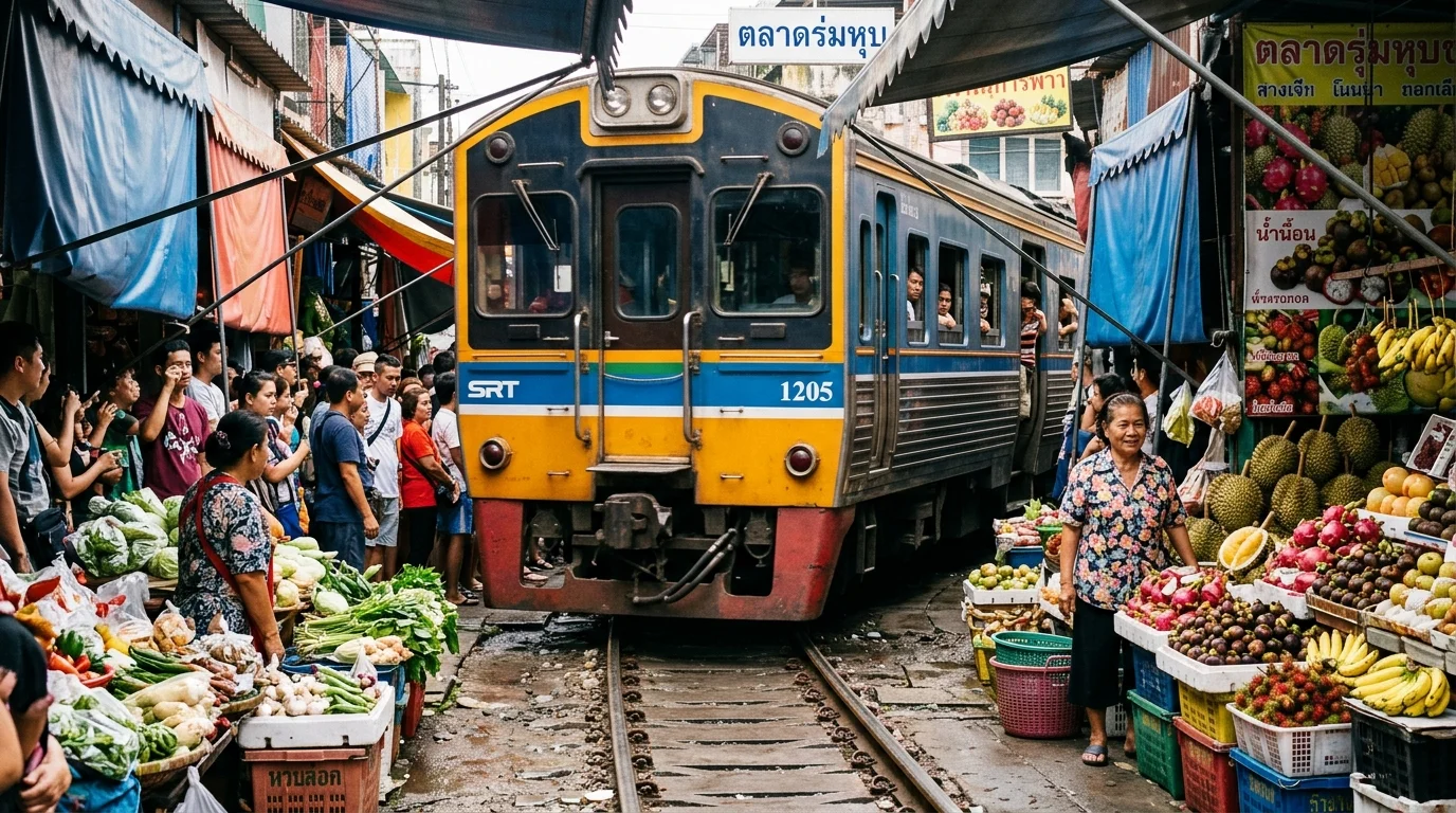 Maeklong Railway Market Train Bangkok